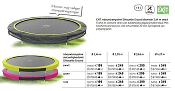 Promoties Exit inbouwtrampoline silhouette ground diameter - Exit - Geldig van 05/03/2018 tot 31/08/2018 bij Dreamland