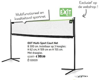 Promotions Exit multi-sport court net - Exit - Valide de 05/03/2018 à 31/08/2018 chez Dreamland
