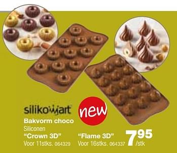 Promoties Silikomart bakvorm choco crown 3d of flame 3d - Silikomart - Geldig van 06/03/2018 tot 22/04/2018 bij Home & Co