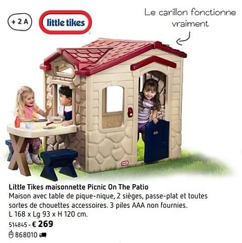 Promoties Little tikes maisonnette picnic on the patio - Little Tikes - Geldig van 05/03/2018 tot 31/08/2018 bij Dreamland