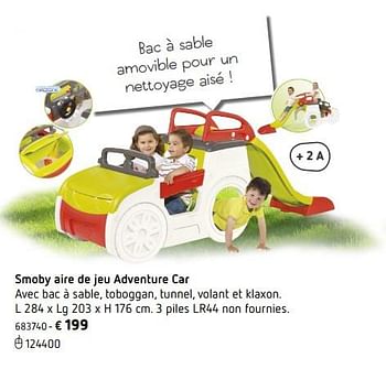 Promotions Smoby aire de jeu adventure car - Smoby - Valide de 05/03/2018 à 31/08/2018 chez Dreamland