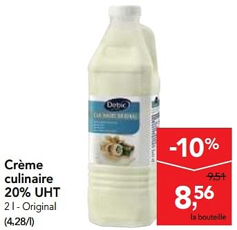 Promoties Crème culinaire 20% uht - Debic - Geldig van 14/03/2018 tot 27/03/2018 bij Makro