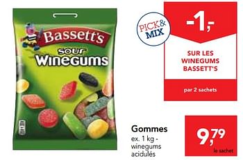 Promoties Gommes - Bassett's - Geldig van 14/03/2018 tot 27/03/2018 bij Makro