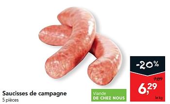 Promotions Saucisses de campagne - Produit maison - Makro - Valide de 14/03/2018 à 27/03/2018 chez Makro