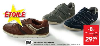 Promoties Chaussures pour homme - BM Footwear - Geldig van 14/03/2018 tot 27/03/2018 bij Makro