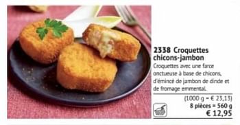 Promotions Croquettes chicons-jambon - Produit maison - Bofrost - Valide de 01/03/2018 à 31/08/2018 chez Bofrost