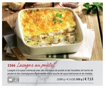 Promotions Lasagne au poulet - Produit maison - Bofrost - Valide de 01/03/2018 à 31/08/2018 chez Bofrost