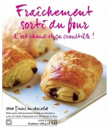 Promotions Pains au chocolat - Produit maison - Bofrost - Valide de 01/03/2018 à 31/08/2018 chez Bofrost