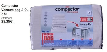 Promoties Compactor vacuum bag xxl - Compactor - Geldig van 06/03/2018 tot 31/03/2018 bij Euro Shop
