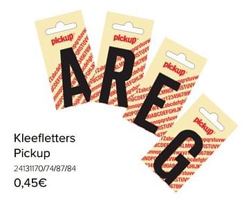 Promoties Kleefletters pickup - Pick UP - Geldig van 06/03/2018 tot 31/03/2018 bij Euro Shop