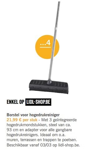 Promotions Borstel voor hogedrukreiniger - Produit maison - Lidl - Valide de 03/03/2018 à 14/04/2018 chez Lidl