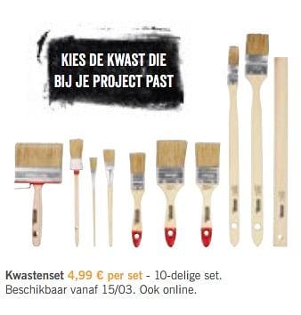 Promoties Kwastenset - Huismerk - Lidl - Geldig van 15/03/2018 tot 14/04/2018 bij Lidl