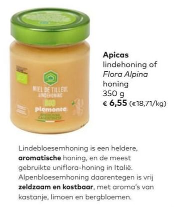 Promotions Apicas lindehoning of flora alpina honing - Apicas - Valide de 07/03/2018 à 03/04/2018 chez Bioplanet