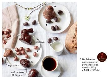 Promoties De schutter paaseieren van pure chocolade - De Schutter - Geldig van 07/03/2018 tot 03/04/2018 bij Bioplanet