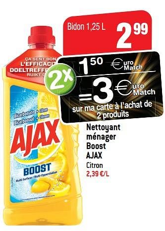 Promoties Nettoyant ménager boost ajax - Ajax - Geldig van 14/03/2018 tot 20/03/2018 bij Smatch