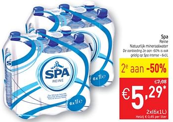 Promoties Spa reine natuurlijk mineraalwater - Spa - Geldig van 13/03/2018 tot 18/03/2018 bij Intermarche