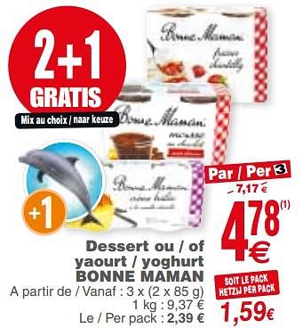 Promoties Dessert ou - of yaourt - yoghurt bonne maman - Bonne Maman - Geldig van 13/03/2018 tot 19/03/2018 bij Cora