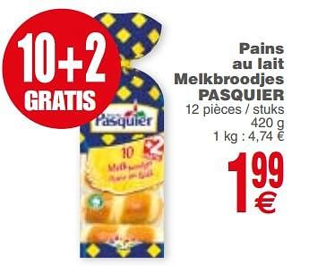 Promoties Pains au lait melkbroodjes pasquier - Huismerk - Cora - Geldig van 13/03/2018 tot 19/03/2018 bij Cora