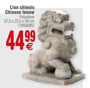 Promotions Lion chinois chinese leeuw polystone - Produit maison - Cora - Valide de 13/03/2018 à 26/03/2018 chez Cora
