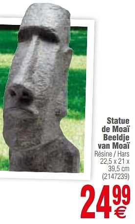 Promoties Statue de moaï beeldje van moaï résine - hars - Huismerk - Cora - Geldig van 13/03/2018 tot 26/03/2018 bij Cora