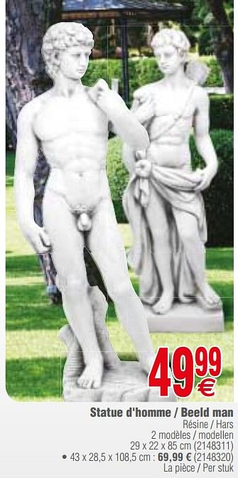 Promoties Statue d`homme - beeld man résine - hars - Huismerk - Cora - Geldig van 13/03/2018 tot 26/03/2018 bij Cora