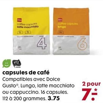 Promotions Capsules de café - Produit maison - Hema - Valide de 07/03/2018 à 20/03/2018 chez Hema