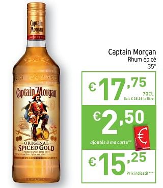 Promotions Captain morgan rhum épicé - Captain Morgan - Valide de 13/03/2018 à 18/03/2018 chez Intermarche