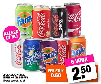 Promoties Coca cola, fanta, sprite of dr. pepper - Huismerk - Big Bazar - Geldig van 12/03/2018 tot 25/03/2018 bij Big Bazar