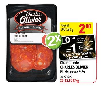 Promotions Charcuterie charles olivier - Charles Olivier - Valide de 14/03/2018 à 20/03/2018 chez Match