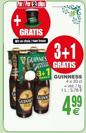 Promotions Guinness - Guinness - Valide de 13/03/2018 à 19/03/2018 chez Cora