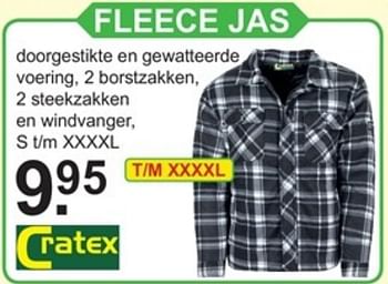 Promoties Cratex fleece jas - Cratex - Geldig van 11/03/2018 tot 02/04/2018 bij Van Cranenbroek