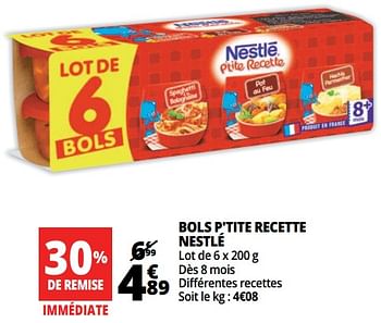 Promotions Bols p`tite recette nestlé - Nestlé - Valide de 14/03/2018 à 20/03/2018 chez Auchan Ronq