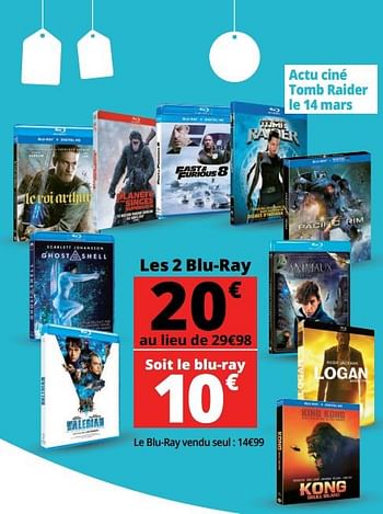 Promoties Les 2 blu-ray - Huismerk - Auchan - Geldig van 14/03/2018 tot 20/03/2018 bij Auchan