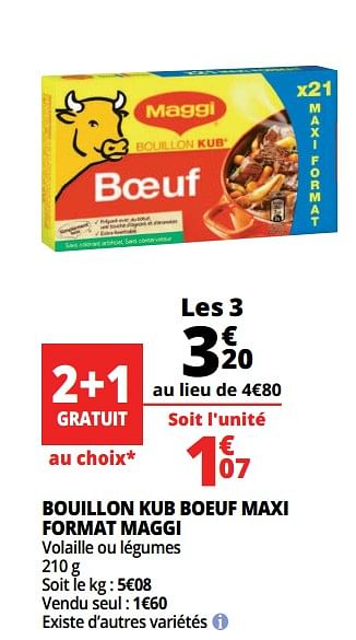 Promotions Bouillon kub boeuf maxi format maggi - MAGGI - Valide de 14/03/2018 à 20/03/2018 chez Auchan Ronq
