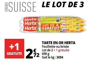 Promotions Tarte en or herta - Herta - Valide de 14/03/2018 à 20/03/2018 chez Auchan Ronq