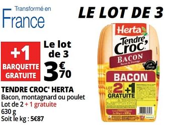 Promotions Tendre croc` herta - Herta - Valide de 14/03/2018 à 20/03/2018 chez Auchan Ronq