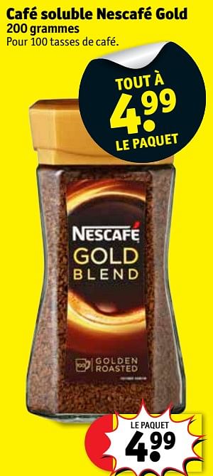 Promotions Café soluble nescafé gold - Nescafe - Valide de 13/03/2018 à 25/03/2018 chez Kruidvat