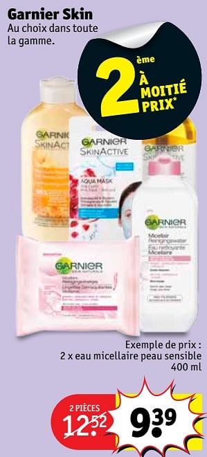 Promotions Garnier 2 x eau micellaire peau sensible - Garnier - Valide de 13/03/2018 à 25/03/2018 chez Kruidvat