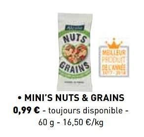 Promotions Mini`s nuts + grains - Produit maison - Lidl - Valide de 01/03/2018 à 31/03/2018 chez Lidl