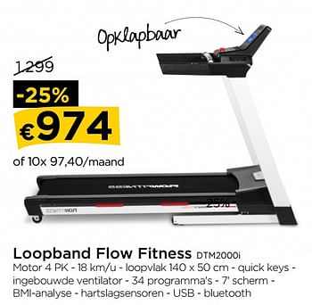 Promoties Loopband flow fitness dtm2000i - Flow Fitness - Geldig van 02/03/2018 tot 28/03/2018 bij Molecule