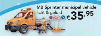 Promoties Mb sprinter municipal vehicle licht + geluid - Bruder - Geldig van 07/03/2018 tot 14/04/2018 bij Happyland
