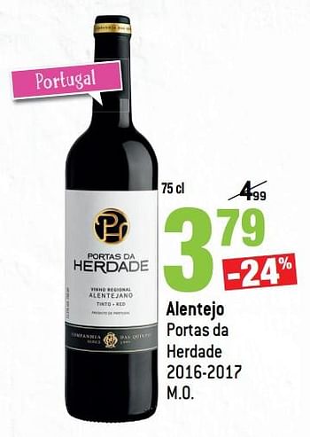 Promoties Alentejo portas da herdade 2016-2017 - Rode wijnen - Geldig van 14/03/2018 tot 10/04/2018 bij Match