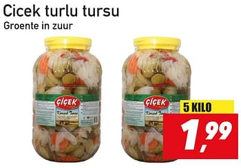 Promotions Cicek turlu tursu groente in zuur - Cicek - Valide de 12/03/2018 à 18/03/2018 chez Tanger Markt