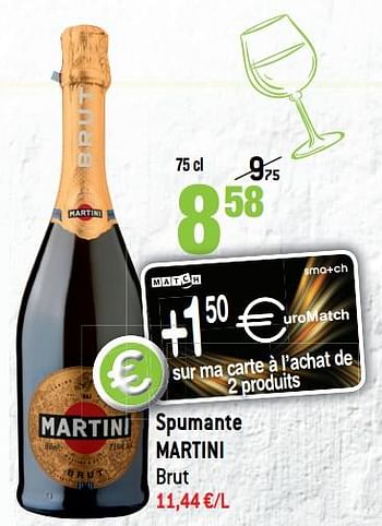 Promotions Spumante martini brut - Martini - Valide de 14/03/2018 à 10/04/2018 chez Match