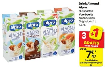 Promoties Drink almond alpro - Alpro - Geldig van 14/03/2018 tot 26/03/2018 bij Carrefour