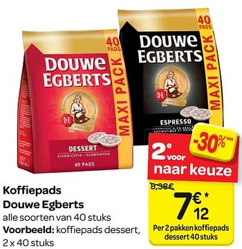 Promoties Koffiepads douwe egberts dessert - Douwe Egberts - Geldig van 14/03/2018 tot 26/03/2018 bij Carrefour