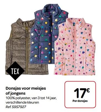 Promoties Donsjas voor meisjes of jongens - Tex - Geldig van 14/03/2018 tot 26/03/2018 bij Carrefour