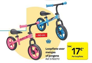 Promoties Loopfiets voor meisjes of jongens - Huismerk - Carrefour  - Geldig van 14/03/2018 tot 26/03/2018 bij Carrefour
