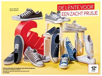 Promotions Linnen schoenen of sneakers voor heren of dames - Produit maison - Carrefour  - Valide de 14/03/2018 à 26/03/2018 chez Carrefour