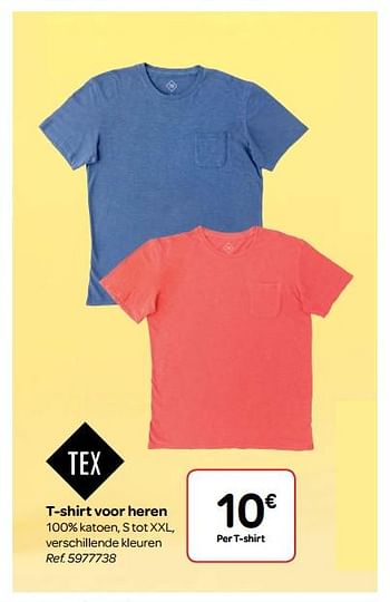 Promotions T-shirt voor heren - Tex - Valide de 14/03/2018 à 26/03/2018 chez Carrefour